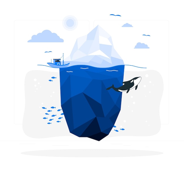 Bezpłatny wektor ilustracja koncepcja góry lodowej
