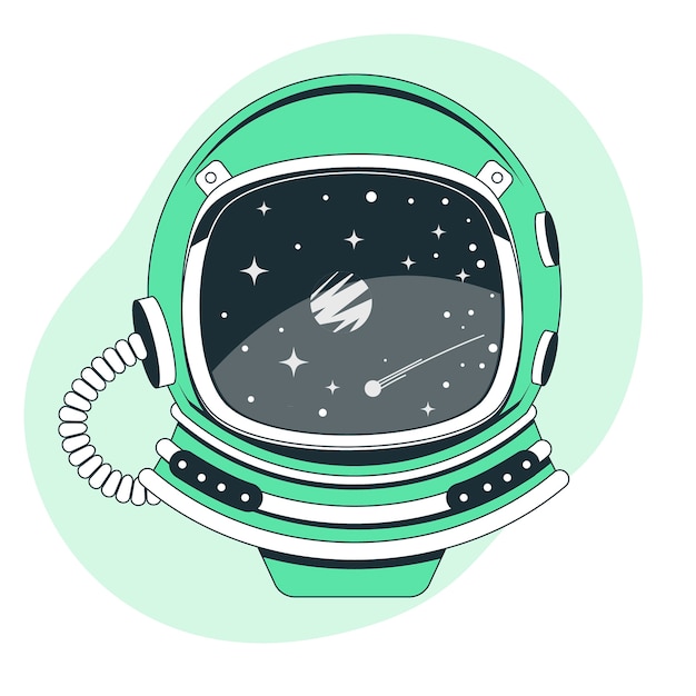 Bezpłatny wektor ilustracja koncepcja hełmu astronauty