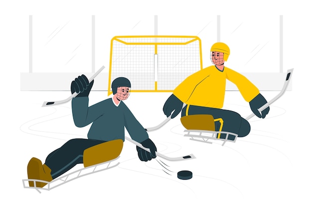 Bezpłatny wektor ilustracja koncepcja hokeja na lodzie para