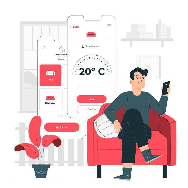 Bezpłatny plik Wektor ilustracja koncepcja inteligentnego domu