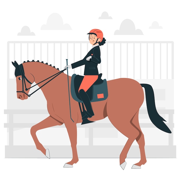 Bezpłatny wektor ilustracja koncepcja jeździectwa paraolimpijskiego