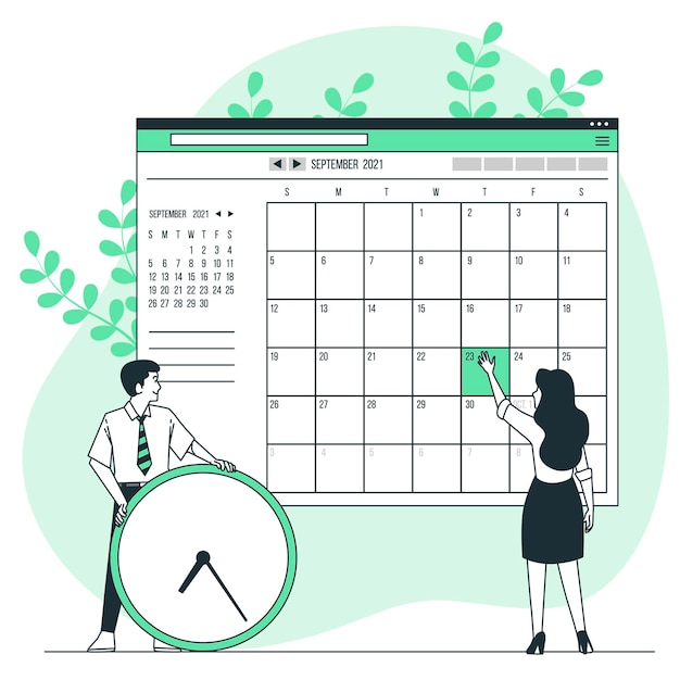 Ilustracja koncepcja kalendarza online