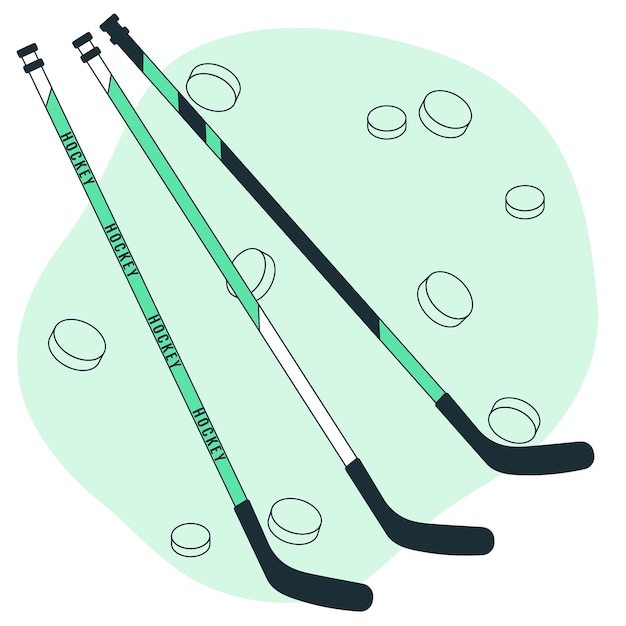 Bezpłatny wektor ilustracja koncepcja kija hokejowego