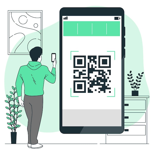 Ilustracja koncepcja kodu QR