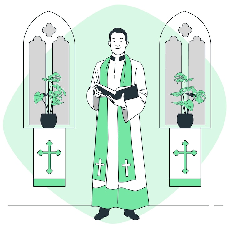 Bezpłatny plik Wektor ilustracja koncepcja księdza katolickiego