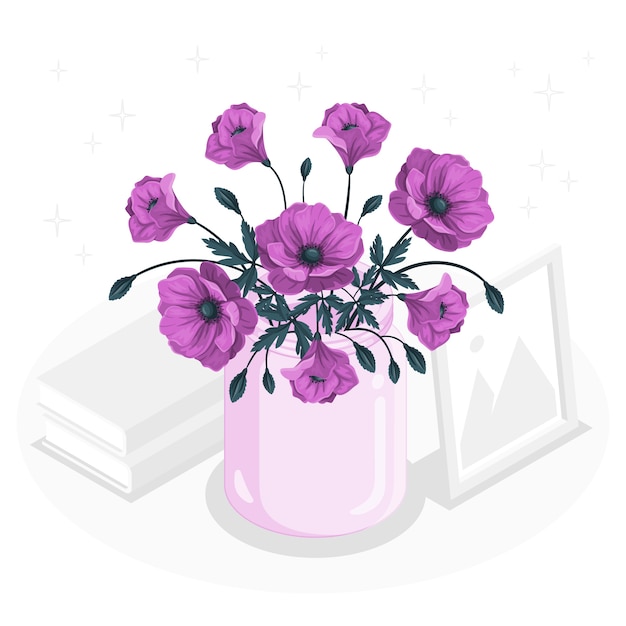Bezpłatny wektor ilustracja koncepcja kwiatu maku