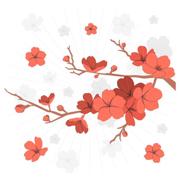 Ilustracja Koncepcja Kwiatu Wiśni