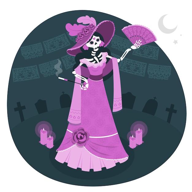 Ilustracja Koncepcja La Catrina