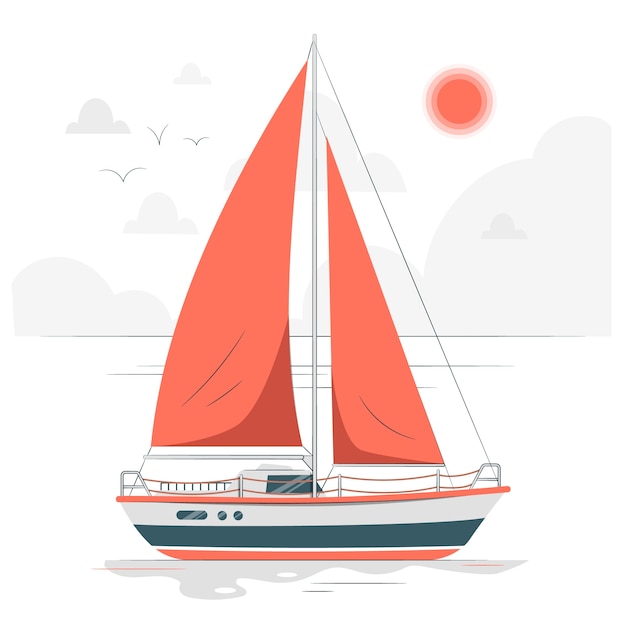 Ilustracja koncepcja łodzi żaglowej