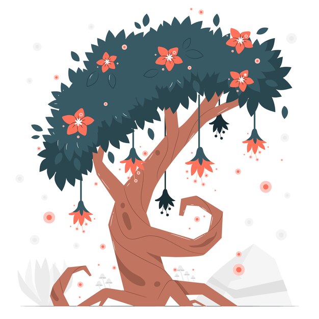 Ilustracja koncepcja magicznego drzewa