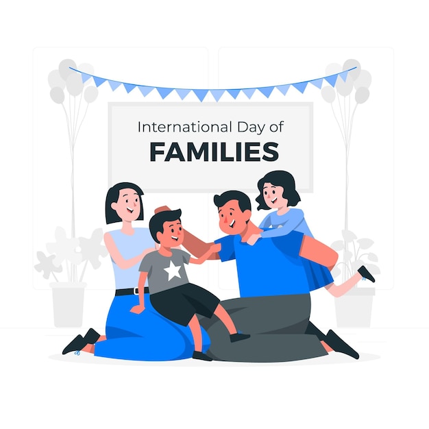 Bezpłatny wektor ilustracja koncepcja międzynarodowego dnia rodzin