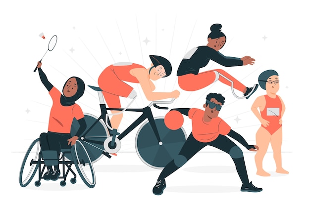 Bezpłatny wektor ilustracja koncepcja niepełnosprawnych sportowców