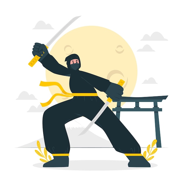 Ilustracja koncepcja ninja