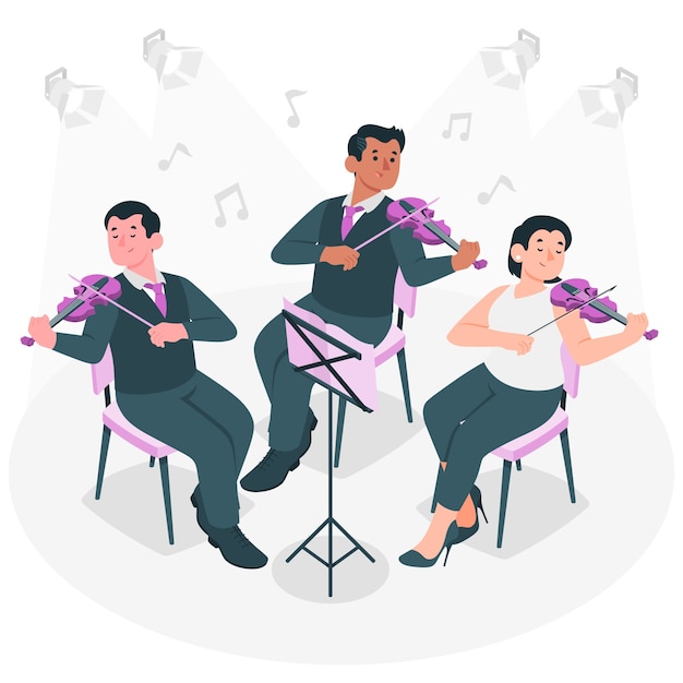 Bezpłatny wektor ilustracja koncepcja orkiestry skrzypcowej