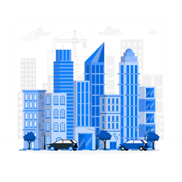 Bezpłatny wektor ilustracja koncepcja panoramy miasta