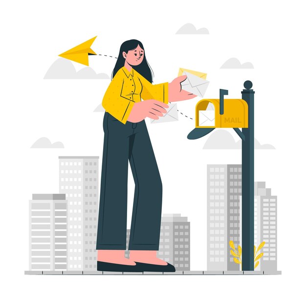 Ilustracja koncepcja poczty