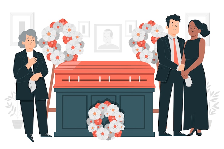 Bezpłatny plik Wektor ilustracja koncepcja pogrzebu