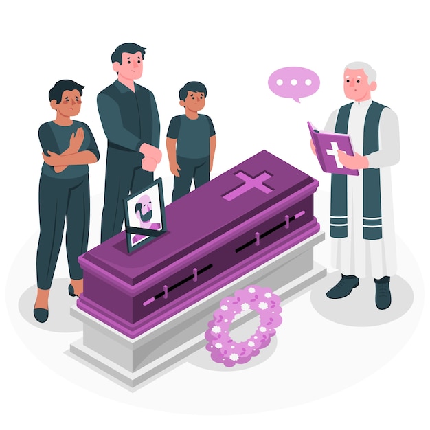 Bezpłatny wektor ilustracja koncepcja pogrzebu
