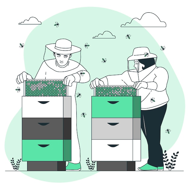 Bezpłatny wektor ilustracja koncepcja pszczelarstwa