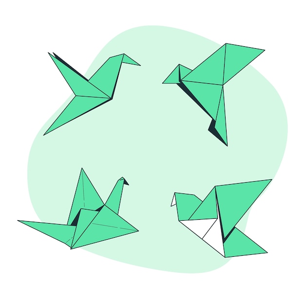 Bezpłatny wektor ilustracja koncepcja ptaka origami