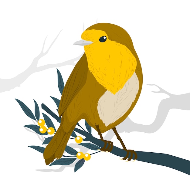Bezpłatny wektor ilustracja koncepcja ptaka robin