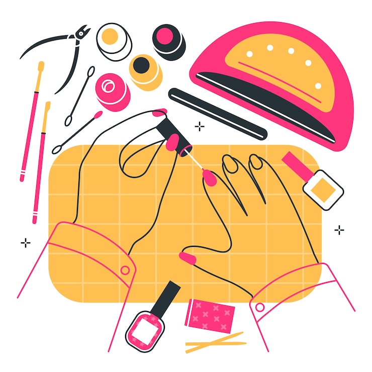 Bezpłatny plik Wektor ilustracja koncepcja rąk do manicure