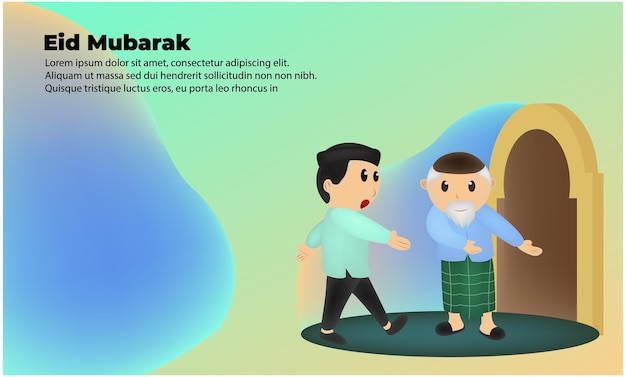 Ilustracja koncepcja Ramadanu. Szczęśliwi muzułmanie świętują święty miesiąc ramadan, impreza iftar,