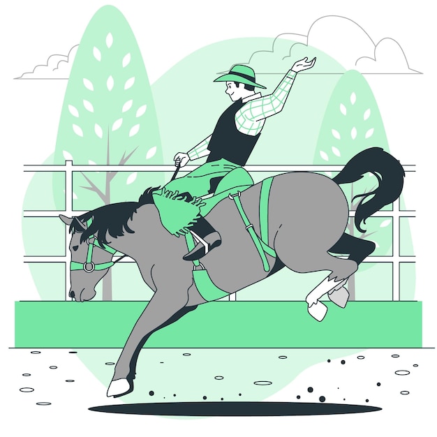 Bezpłatny wektor ilustracja koncepcja rodeo