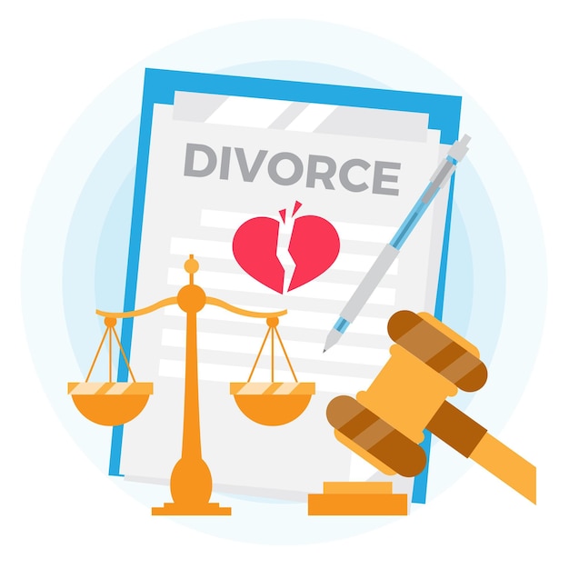 Bezpłatny wektor ilustracja koncepcja rozwodu