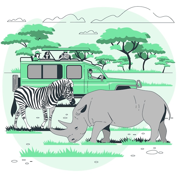 Bezpłatny wektor ilustracja koncepcja safari