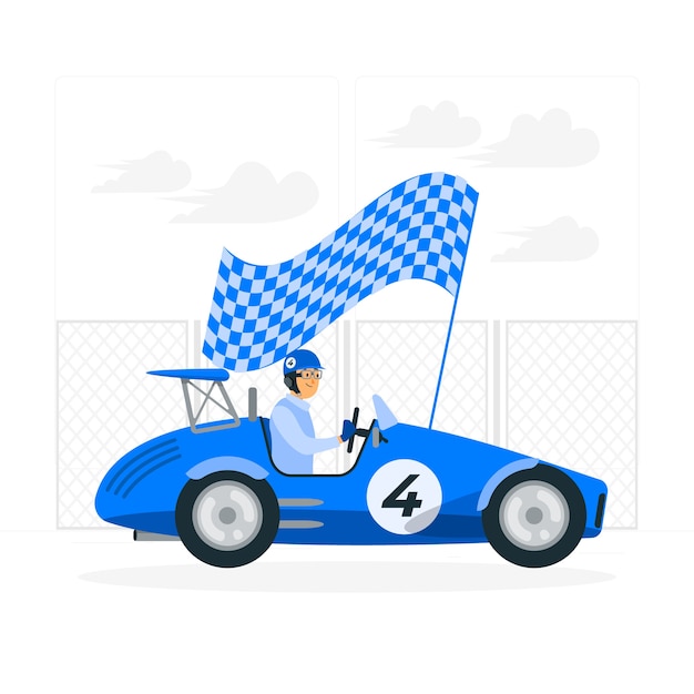Bezpłatny wektor ilustracja koncepcja samochodu wyścigowego
