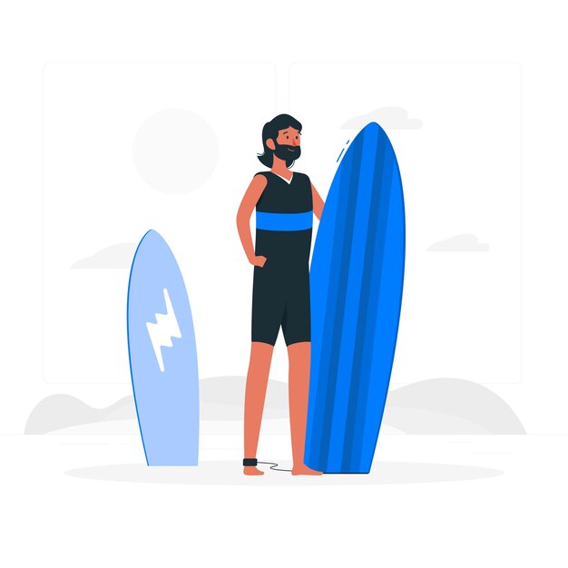 Ilustracja koncepcja surfer
