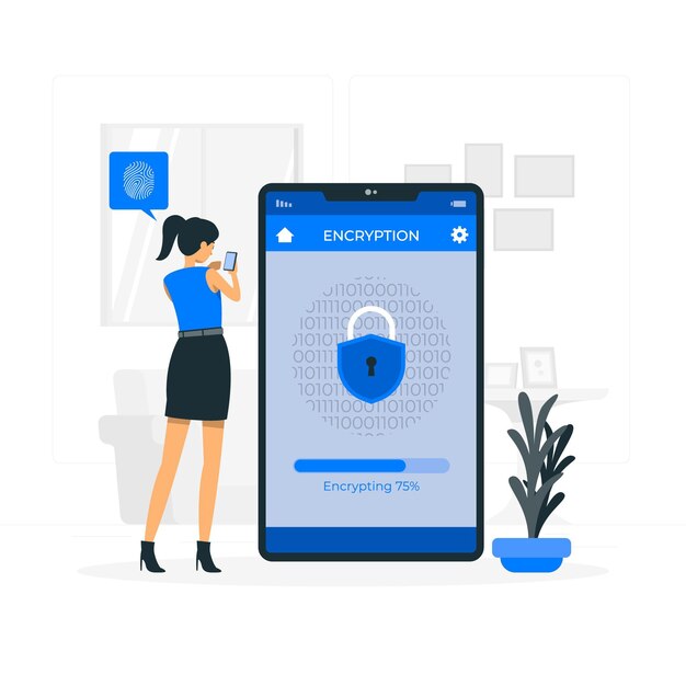 Ilustracja koncepcja szyfrowania mobilnego