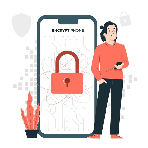 Ilustracja koncepcja szyfrowania mobilnego