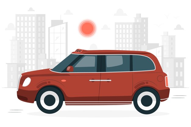 Ilustracja koncepcja taksówki w Londynie