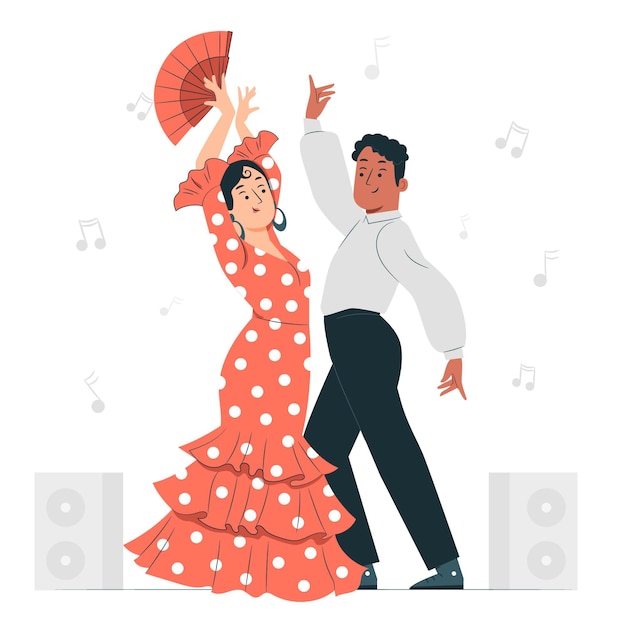 Bezpłatny wektor ilustracja koncepcja tańca flamenco