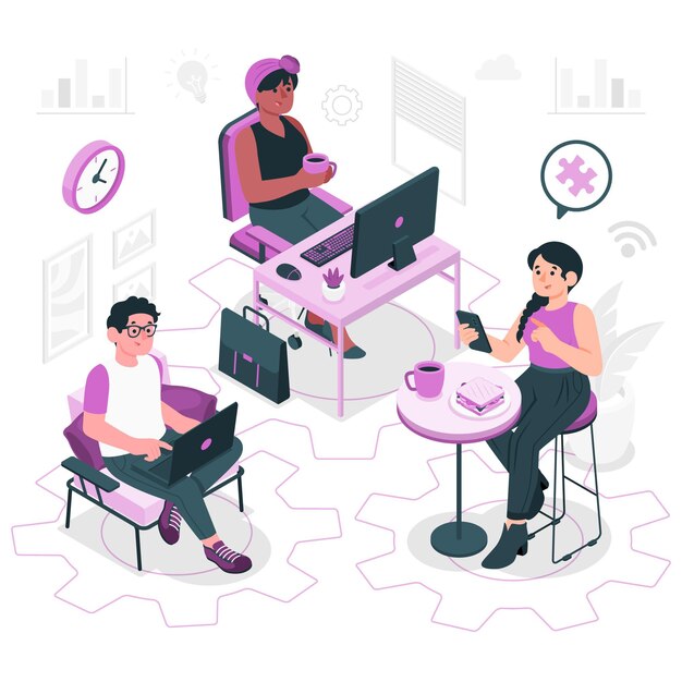 Ilustracja koncepcja telepracy