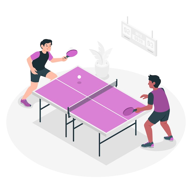 Bezpłatny wektor ilustracja koncepcja tenisa stołowego