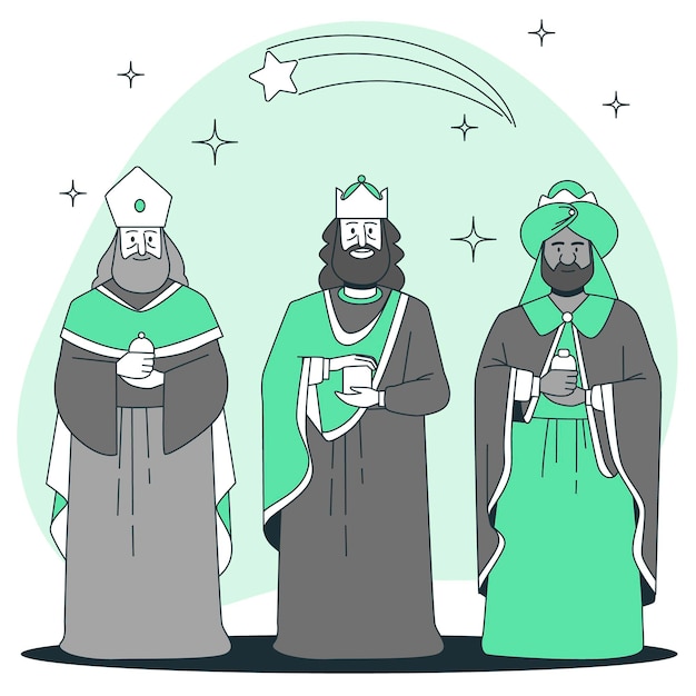 Bezpłatny wektor ilustracja koncepcja trzech mędrców