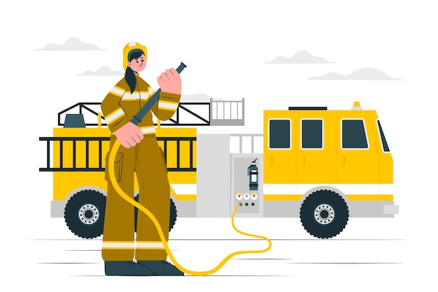 Bezpłatny wektor ilustracja koncepcja wozu strażackiego