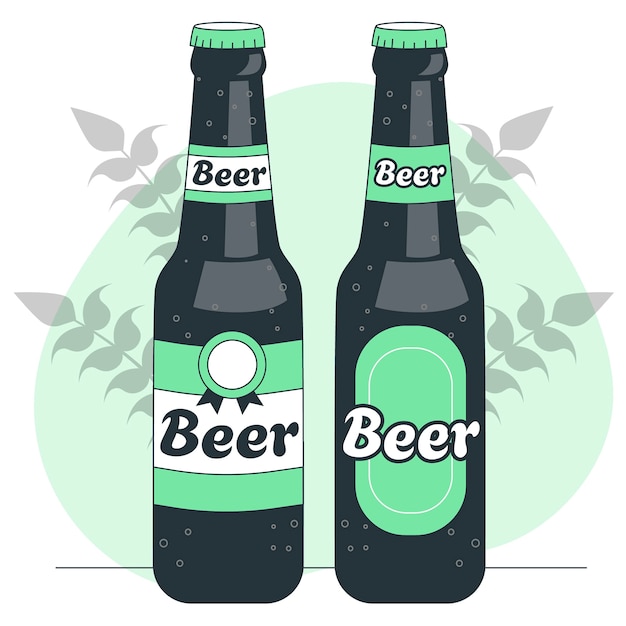 Bezpłatny wektor ilustracja koncepcji butelki piwa
