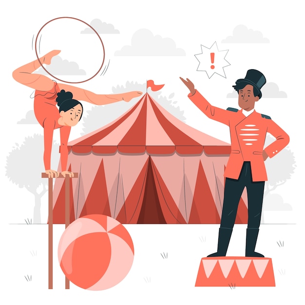 Bezpłatny wektor ilustracja koncepcji cyrku