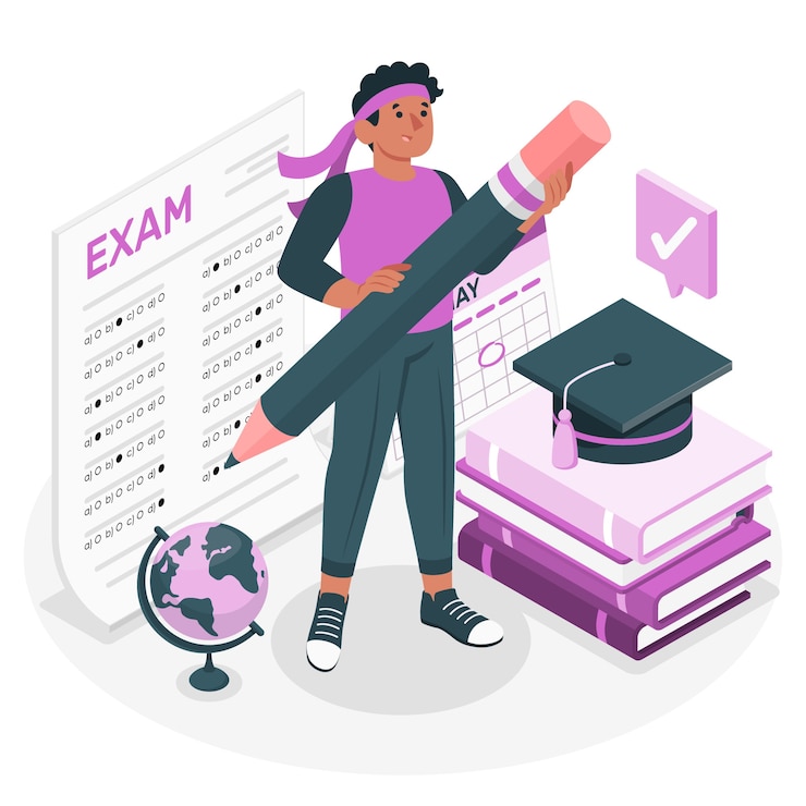 Bezpłatny plik Wektor ilustracja koncepcji egzaminu wstępnego do college'u
