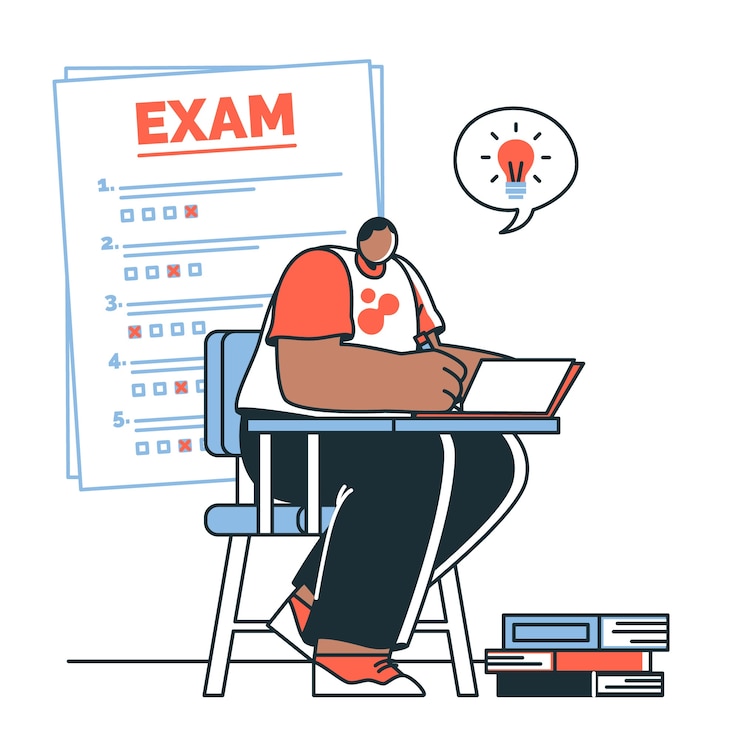Bezpłatny plik Wektor ilustracja koncepcji egzaminu wstępnego do college'u