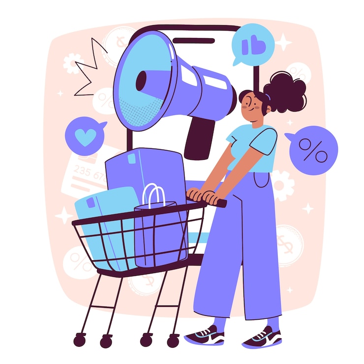 Bezpłatny plik Wektor ilustracja koncepcji kampanii e-commerce