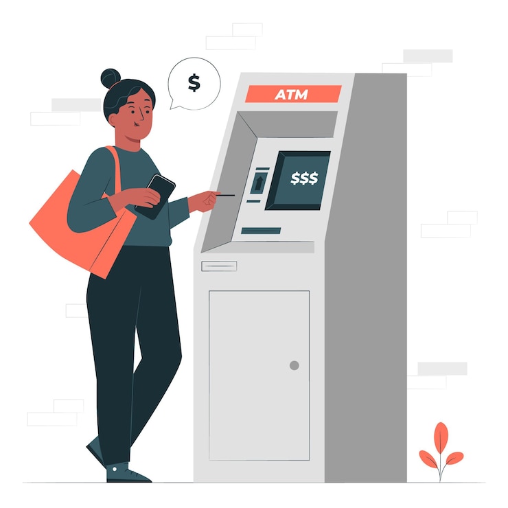 Bezpłatny plik Wektor ilustracja koncepcji maszyny atm