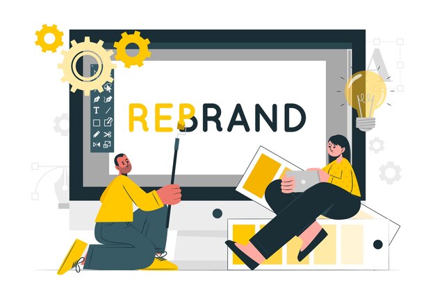 Ilustracja koncepcji rebrandingu