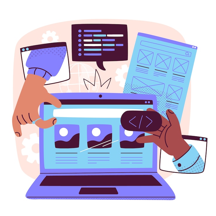 Bezpłatny plik Wektor ilustracja koncepcji statycznej strony internetowej
