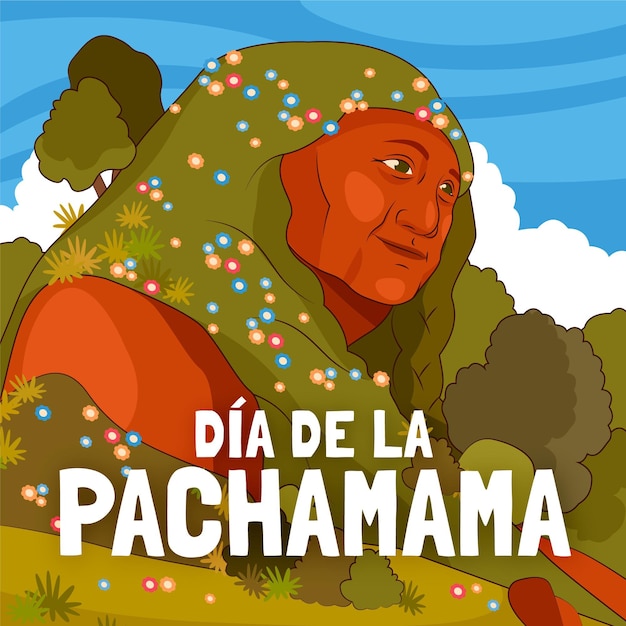 Ilustracja Kreskówka Dia De La Pachamama