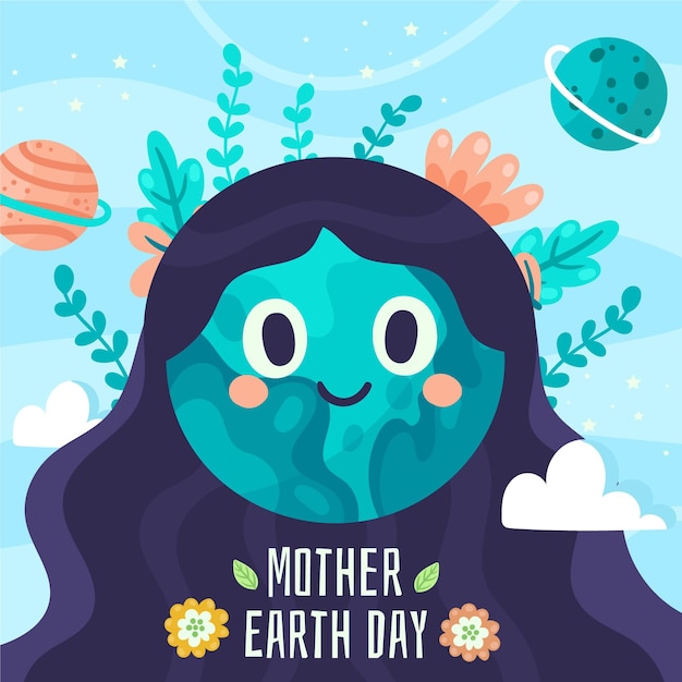 Ilustracja Kreskówka Dzień Matki Ziemi